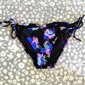 Victoria's Secret | swim black floral tie bottoms